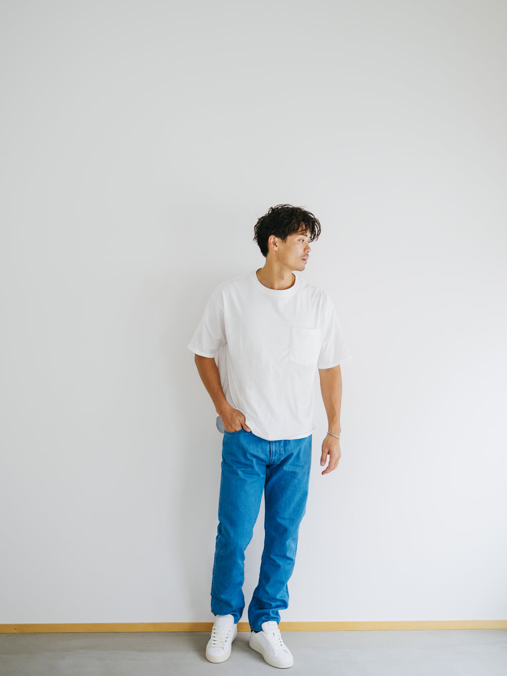 児島ブリーチデニム スリムストレート｜カスタムポケット対応 12oz