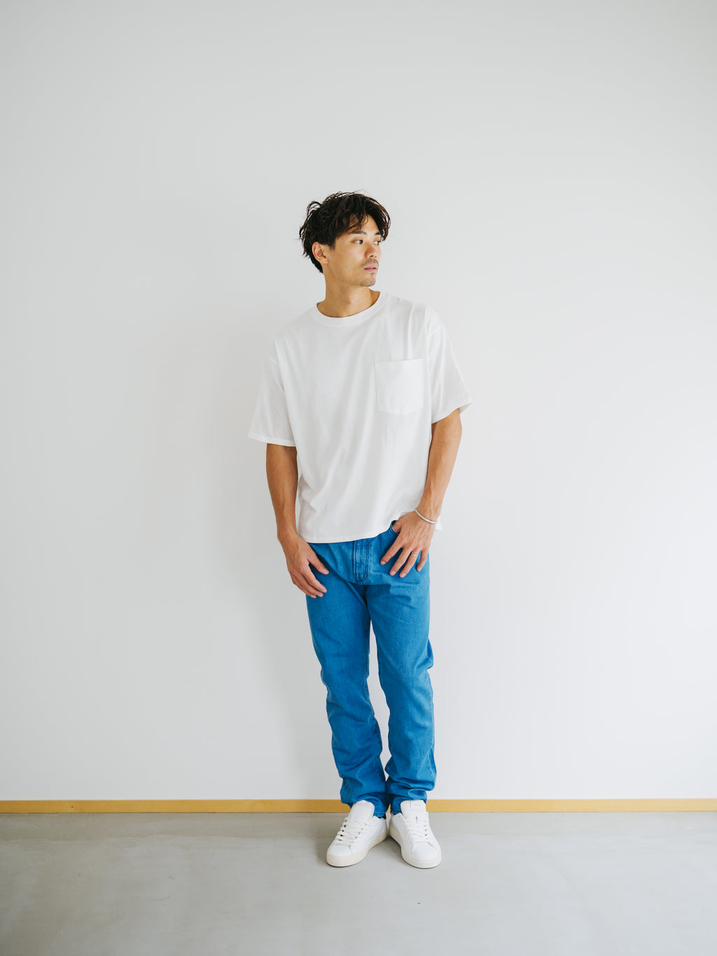 児島ブリーチデニム スリムストレート｜カスタムポケット対応 12oz